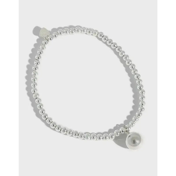 Lovcia Students Round Beads Strings 925 Sterling Silver Bracelet-Bracelets-Rhodium-Rhodium