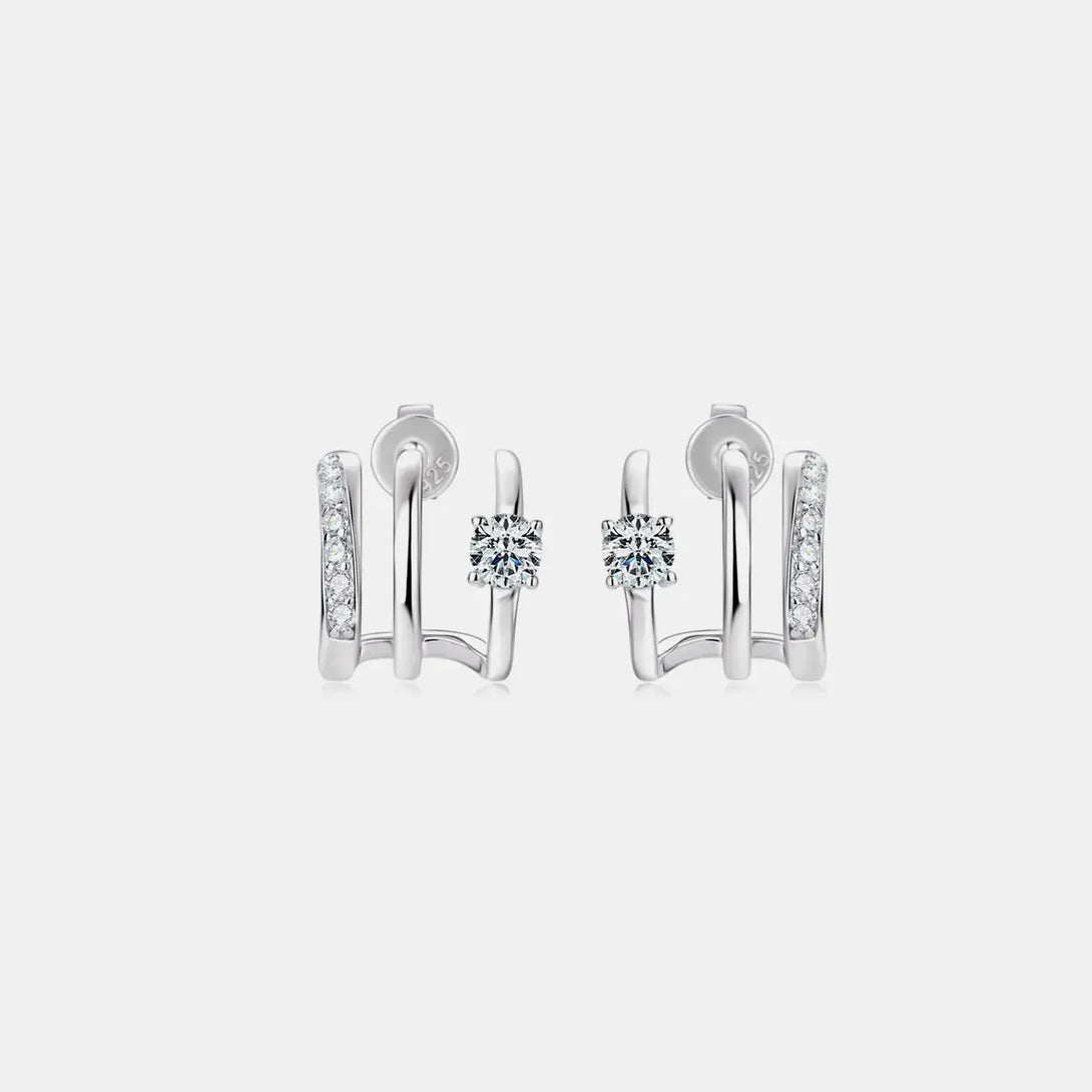 Lovcia Stunning Moissanite Platinum-Plated Sterling Silver Earrings for Women-Earrings-Silver-One Size-Silver