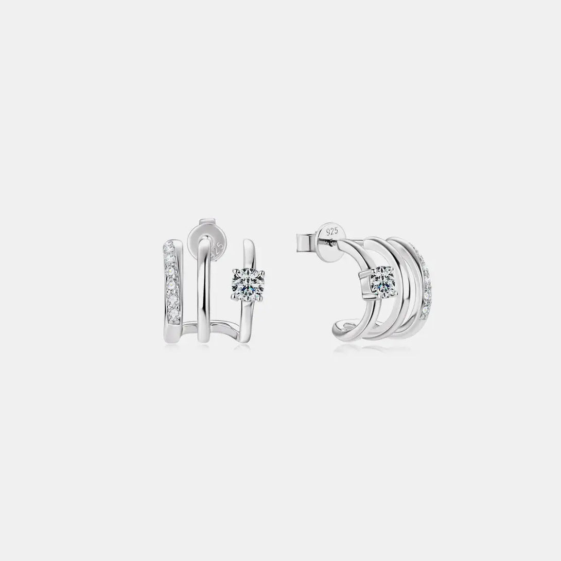 Lovcia Stunning Moissanite Platinum-Plated Sterling Silver Earrings for Women-Earrings-Silver-One Size-Silver