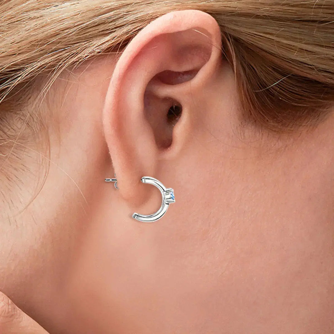 Lovcia Stunning Moissanite Platinum-Plated Sterling Silver Earrings for Women-Earrings-Silver-One Size-Silver