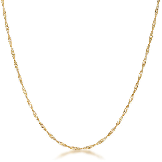 Lovcia Stylish 18 Inch Gold Twisted Necklace-Necklaces-
