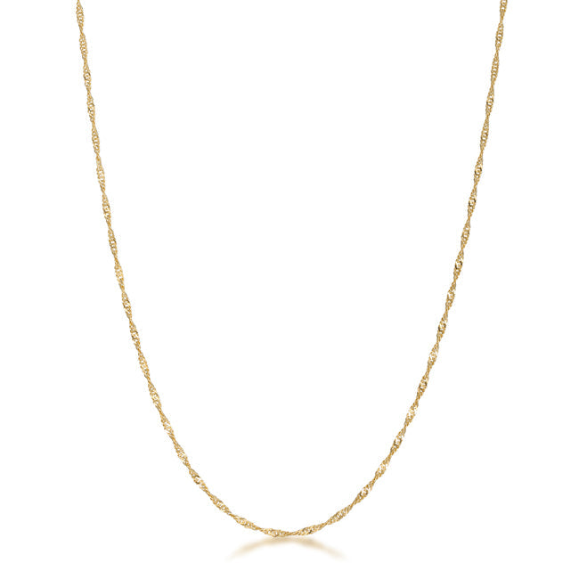 Lovcia Stylish 18 Inch Gold Twisted Necklace-Necklaces-
