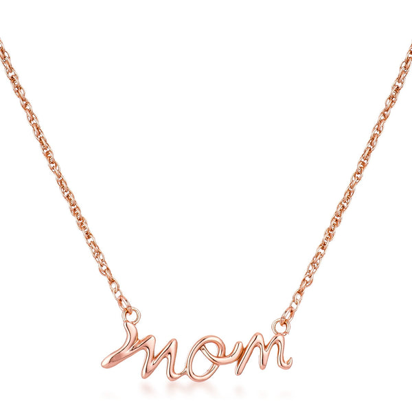 Lovcia Stylish 18k Rose Gold Mom Necklace-Necklaces-