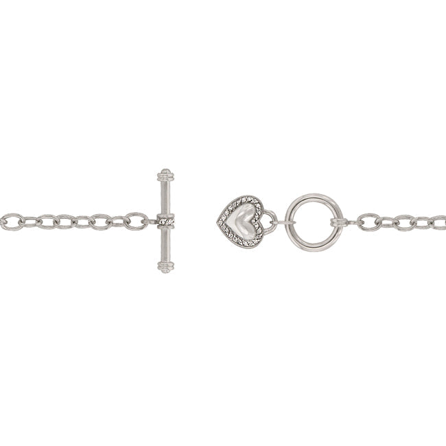 Lovcia Stylish Pave Heart Pendant Necklace-Necklaces-