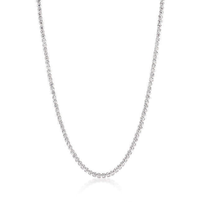 Lovcia Stylish Rhodium-Plated Cubic Zirconia Necklace-Necklaces-