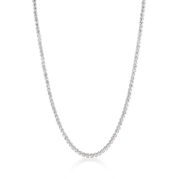 Lovcia Stylish Rhodium-Plated Cubic Zirconia Necklace-Necklaces-
