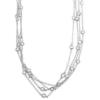 Lovcia Stylish Rhodium-Plated Silver-Tone Layered Necklace-Necklaces-