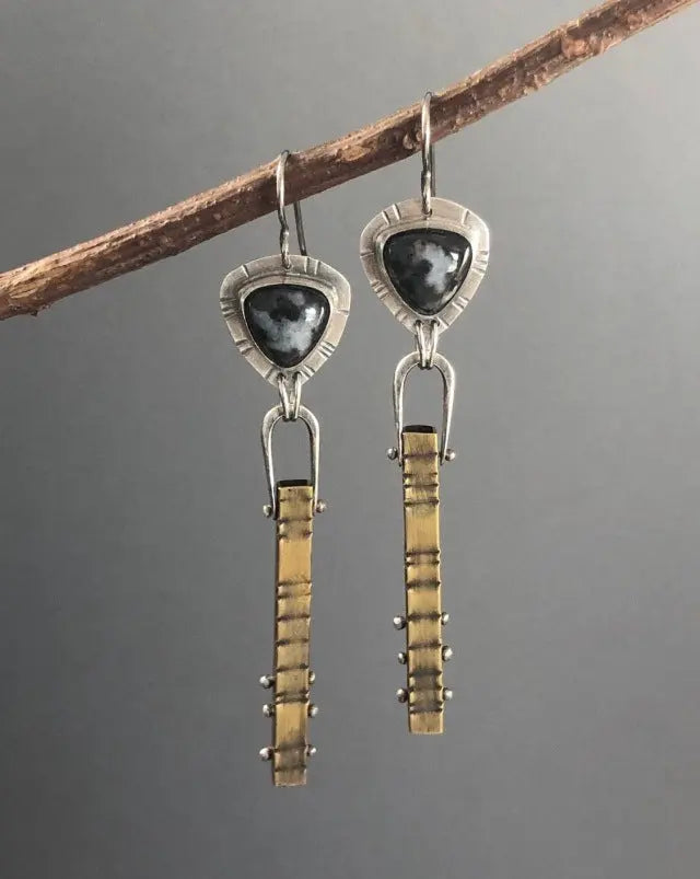 Lovcia Stylish Women's Geometric Alloy Earrings-Earrings-Double Color B-Double Color B