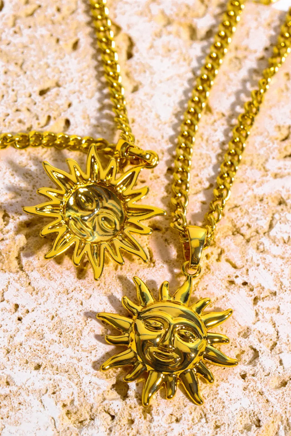 Lovcia Sun Pendant Copper Necklace-Necklaces-Gold-One Size-Gold