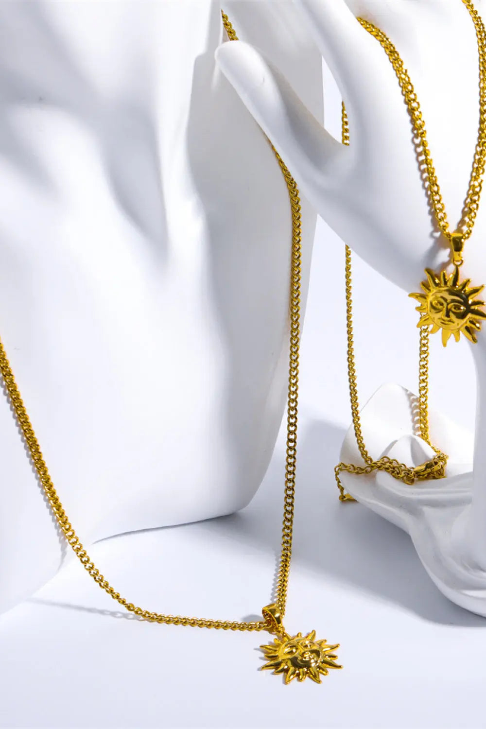 Lovcia Sun Pendant Copper Necklace-Necklaces-Gold-One Size-Gold