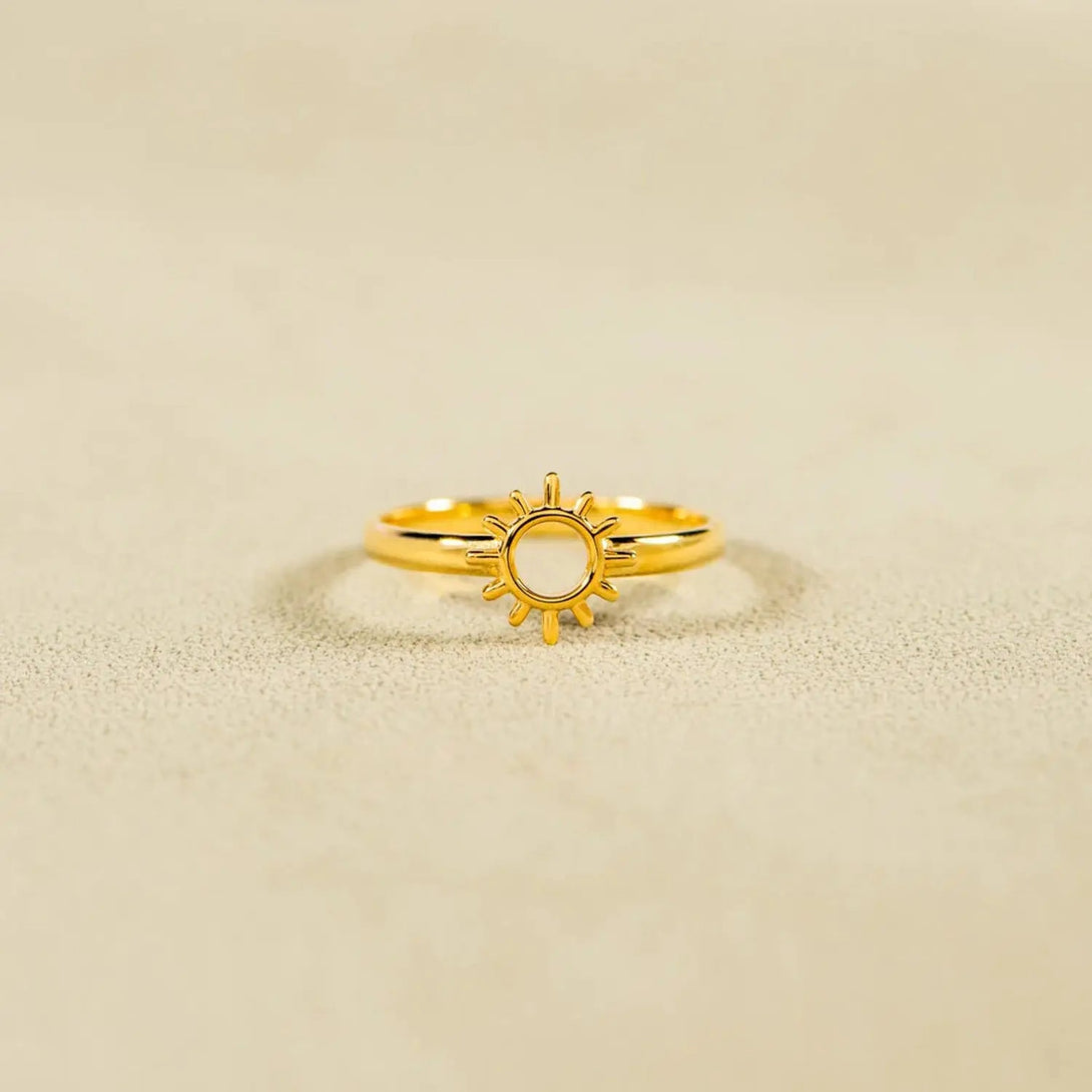 Lovcia Sun Shape 18K Gold-Plated Ring-Rings-Gold-6-Gold