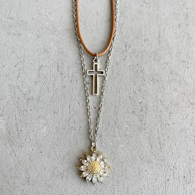 Lovcia Sunflower Pendant Necklace Set-Necklaces-Style A-One Size-Style A