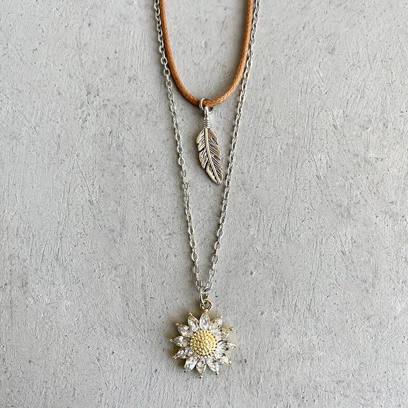 Lovcia Sunflower Pendant Necklace Set-Necklaces-Style C-One Size-Style C