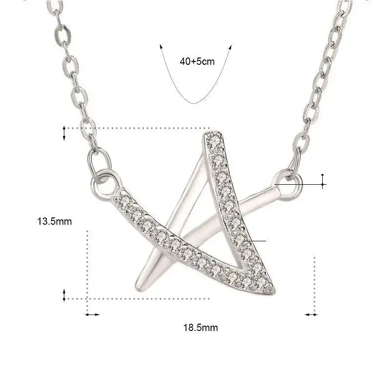 Lovcia Sweet CZ Irregular Star New 925 Sterling Silver Necklace-Necklaces-Silver-Silver
