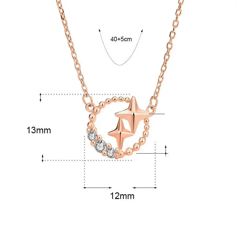 LOVCIA Sweet CZ Meteor Star 925 Sterling Silver Necklace