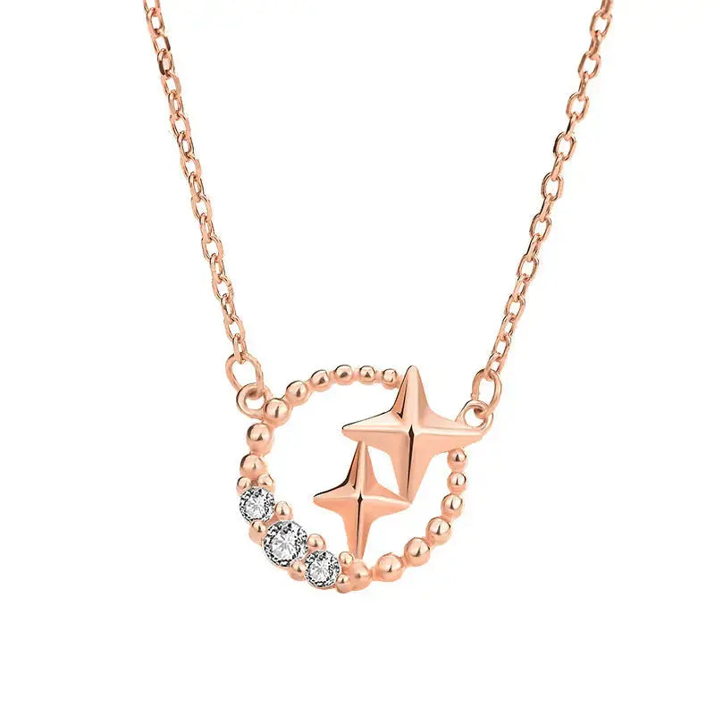 LOVCIA Sweet CZ Meteor Star 925 Sterling Silver Necklace