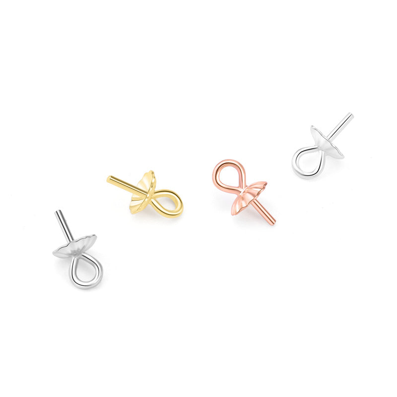 Lovcia Sweet Flower 925 Sterling Silver DIY Bail Gold-Jewelry Making Kits-No Plating-3mm & Long Pin-No Plating