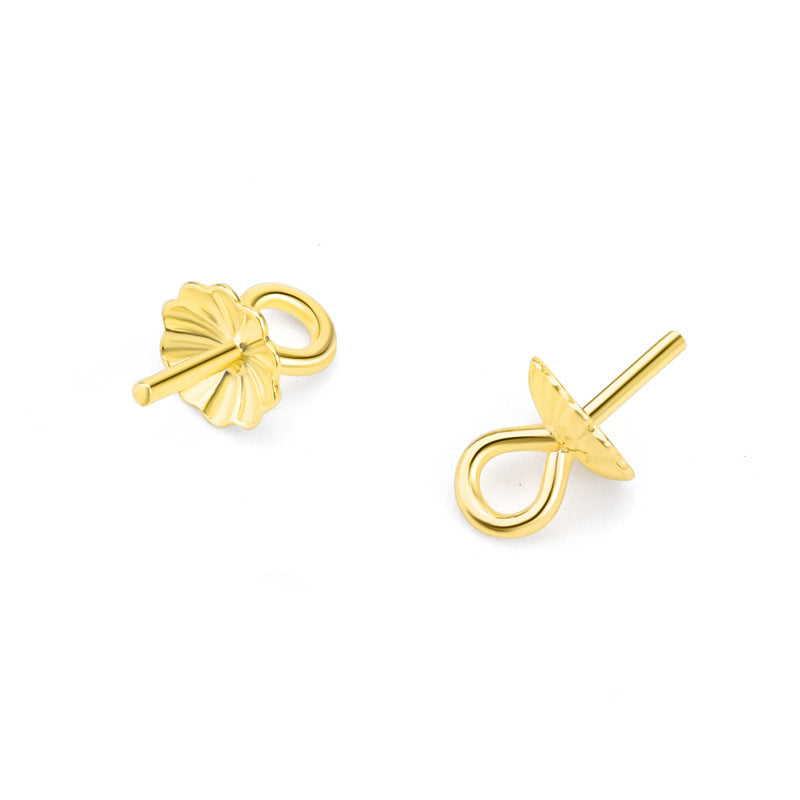 Lovcia Sweet Flower 925 Sterling Silver DIY Bail Gold-Jewelry Making Kits-No Plating-3mm & Long Pin-No Plating