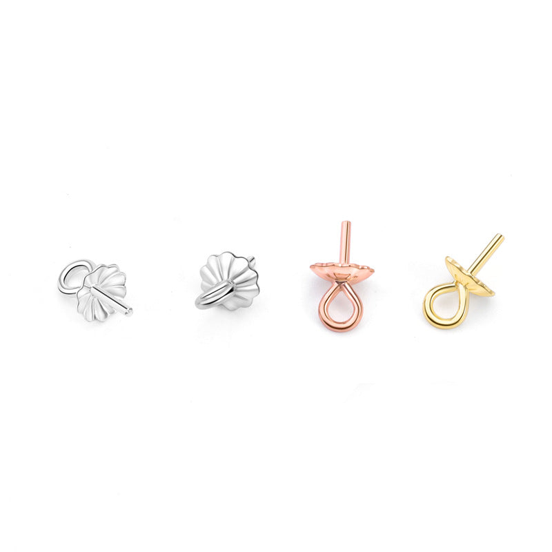 Lovcia Sweet Flower 925 Sterling Silver DIY Bail Gold-Jewelry Making Kits-No Plating-3mm & Long Pin-No Plating