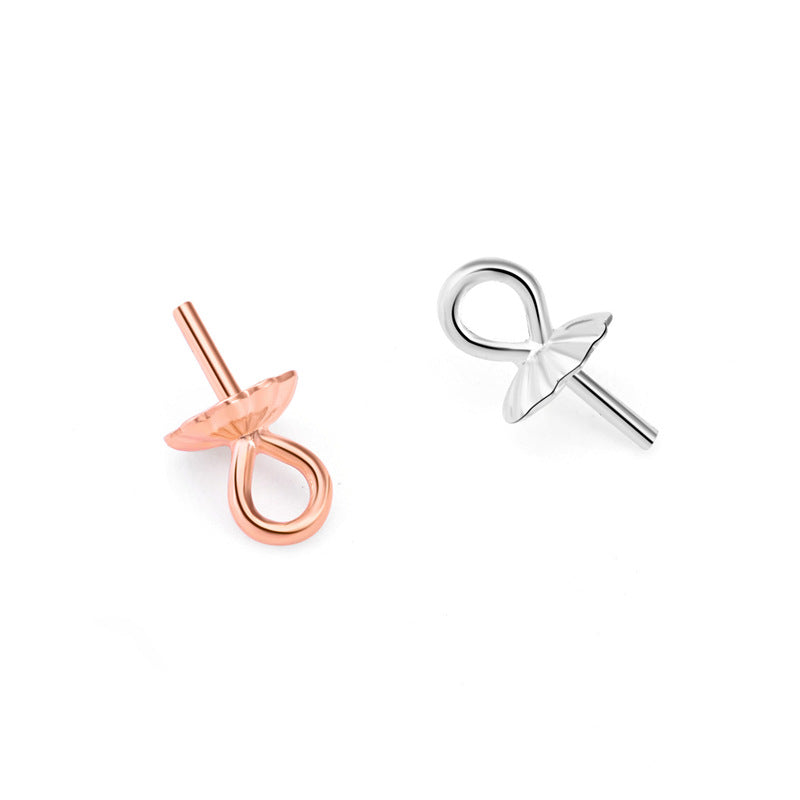 Lovcia Sweet Flower 925 Sterling Silver DIY Bail Gold-Jewelry Making Kits-No Plating-3mm & Long Pin-No Plating