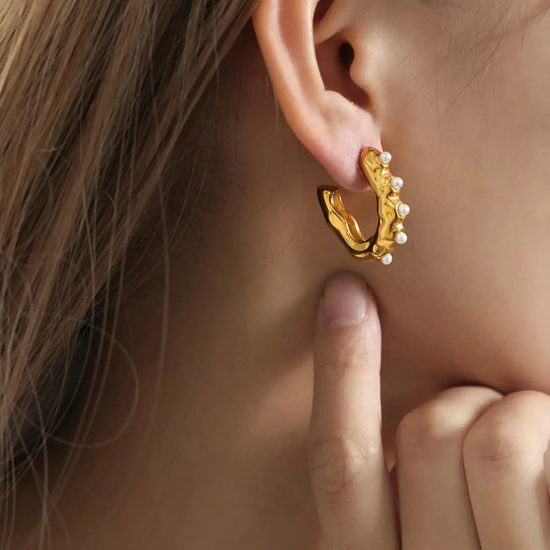 Lovcia Synthetic Pearl 18K Gold-Plated Earrings-Earrings-Style B/Gold-One Size-Style B/Gold