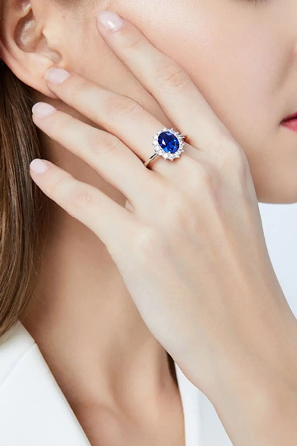 Lovcia Synthetic Sapphire 925 Sterling Silver Ring-Rings-Blueberry-5-Blueberry