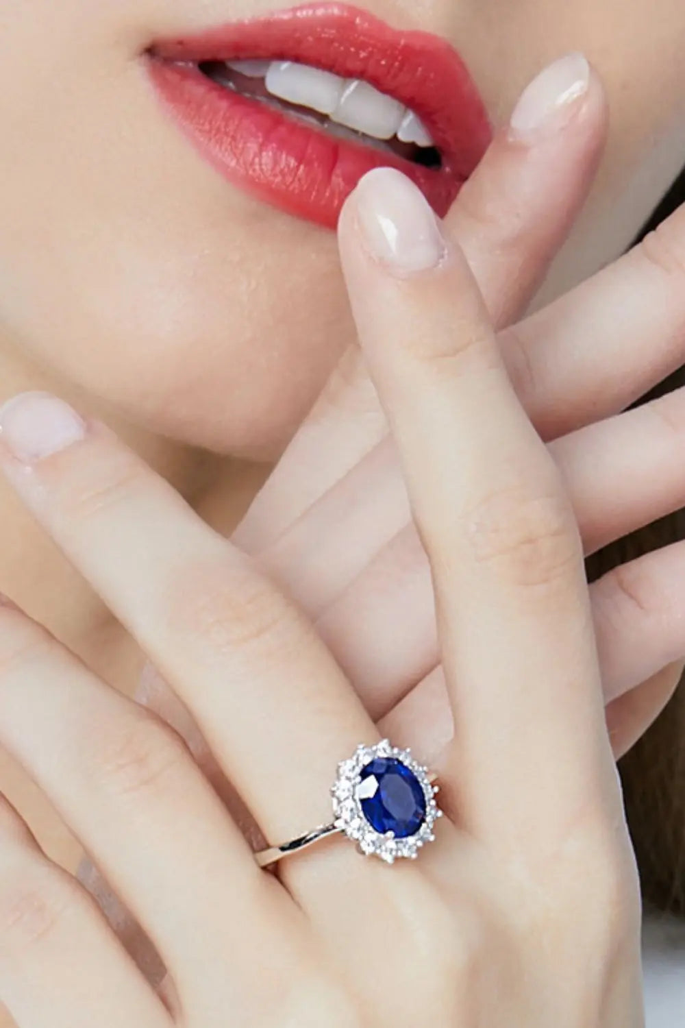 Lovcia Synthetic Sapphire 925 Sterling Silver Ring-Rings-Blueberry-5-Blueberry