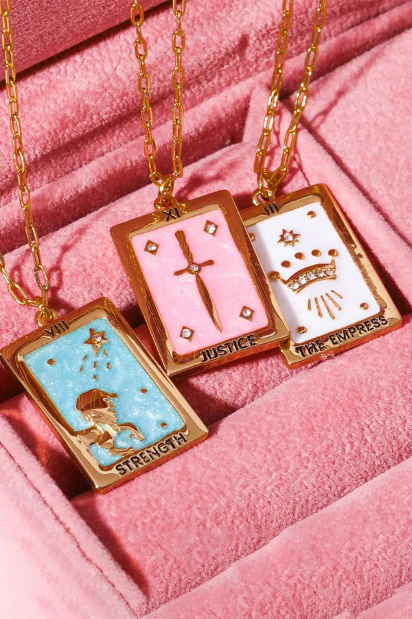 Lovcia Tarot Card Pendant Copper Necklace-Necklaces-White-One Size-White