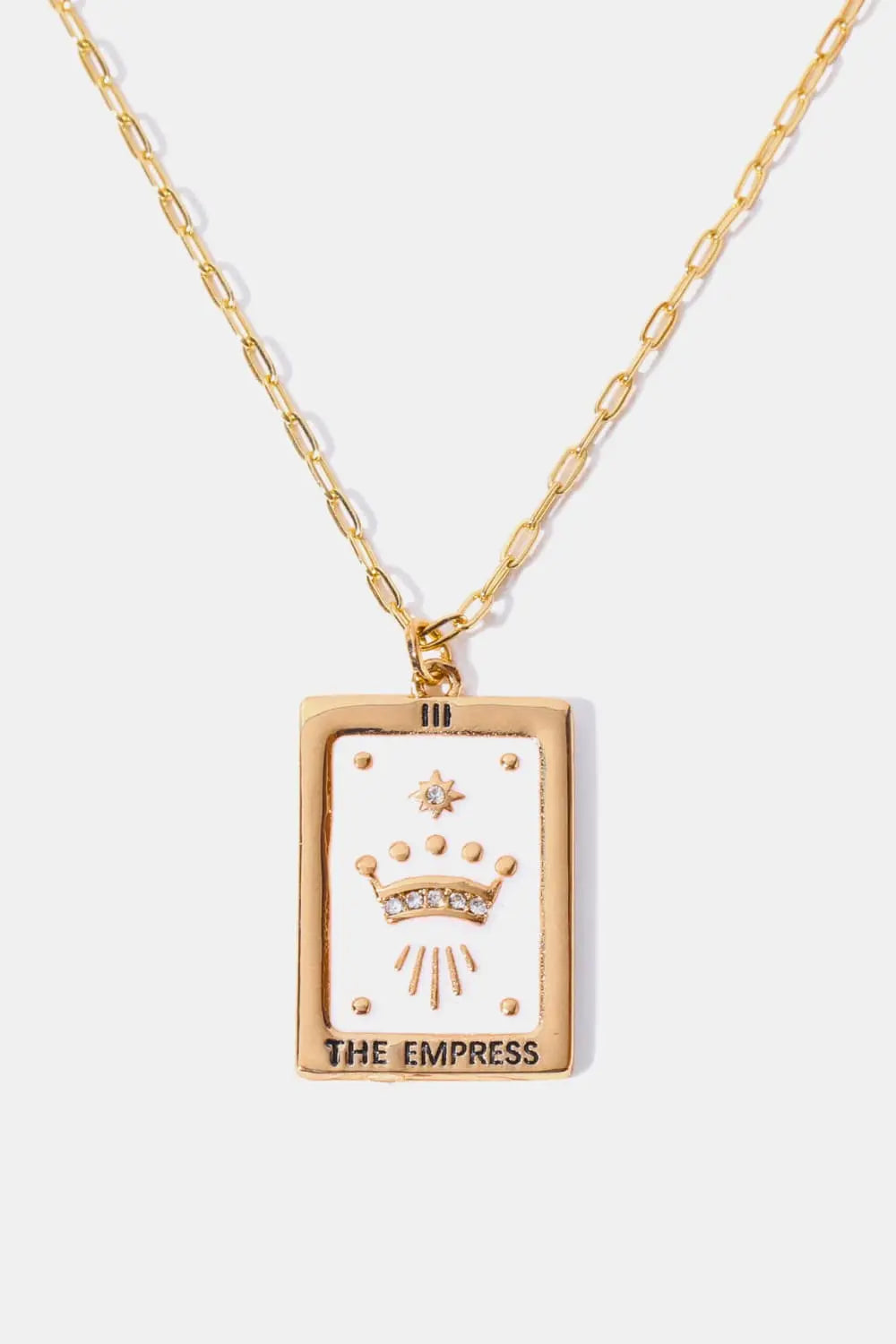 Lovcia Tarot Card Pendant Copper Necklace-Necklaces-White-One Size-White