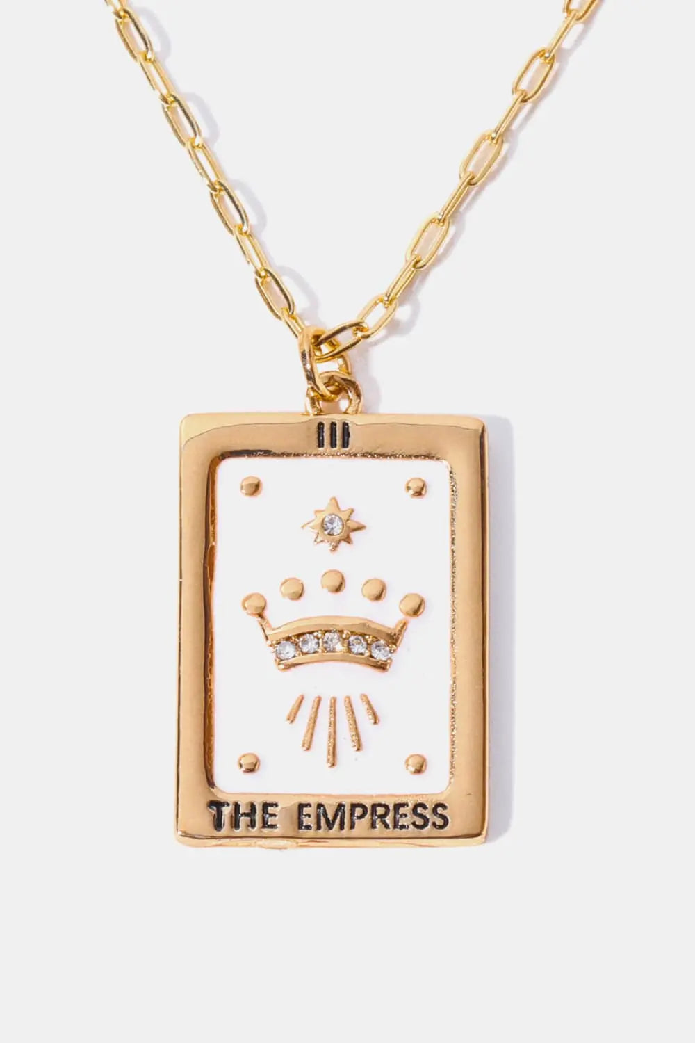 Lovcia Tarot Card Pendant Copper Necklace-Necklaces-White-One Size-White