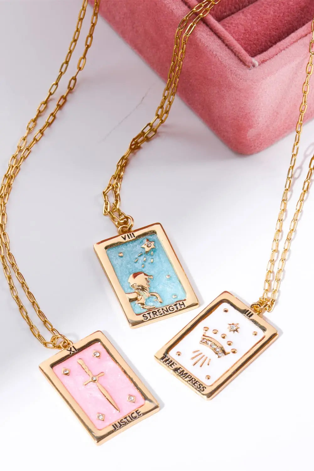 Lovcia Tarot Card Pendant Copper Necklace-Necklaces-White-One Size-White