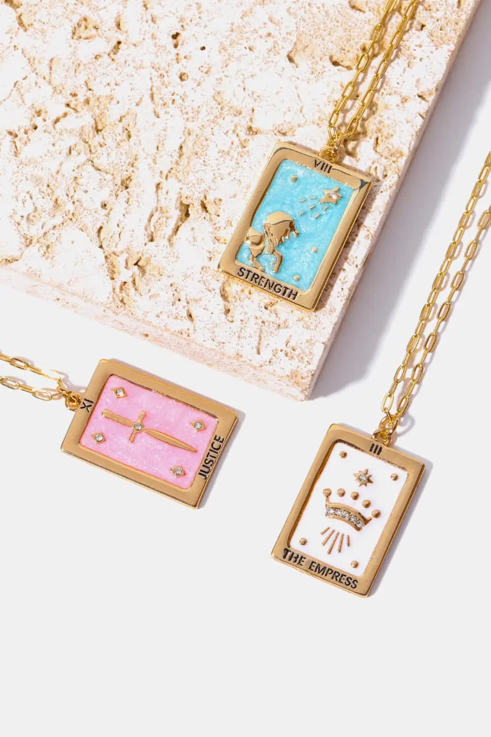 Lovcia Tarot Card Pendant Copper Necklace-Necklaces-White-One Size-White