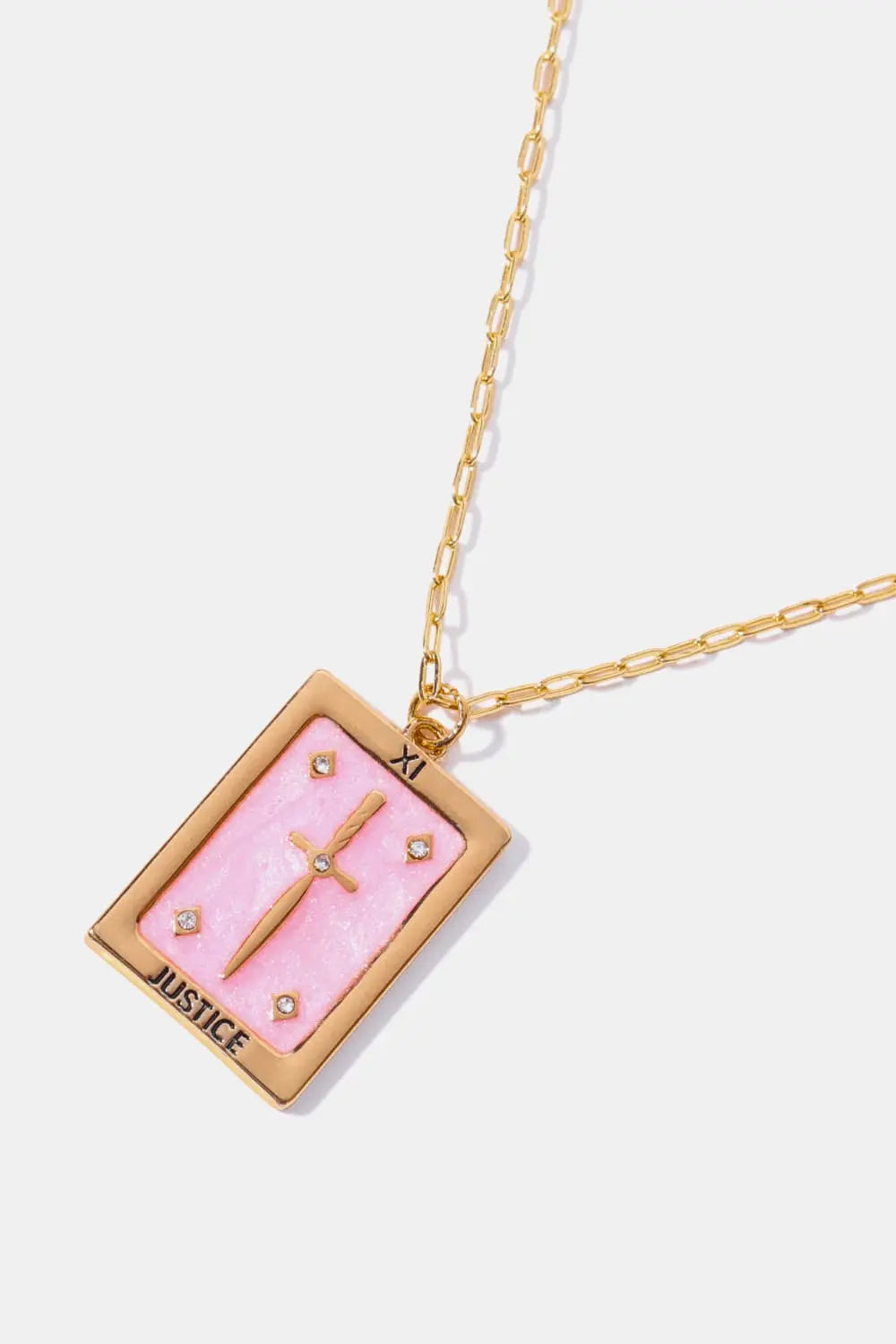 Lovcia Tarot Card Pendant Copper Necklace-Necklaces-White-One Size-White