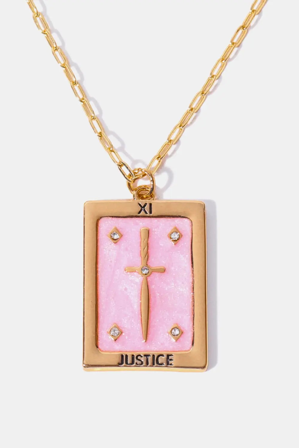 Lovcia Tarot Card Pendant Copper Necklace-Necklaces-White-One Size-White