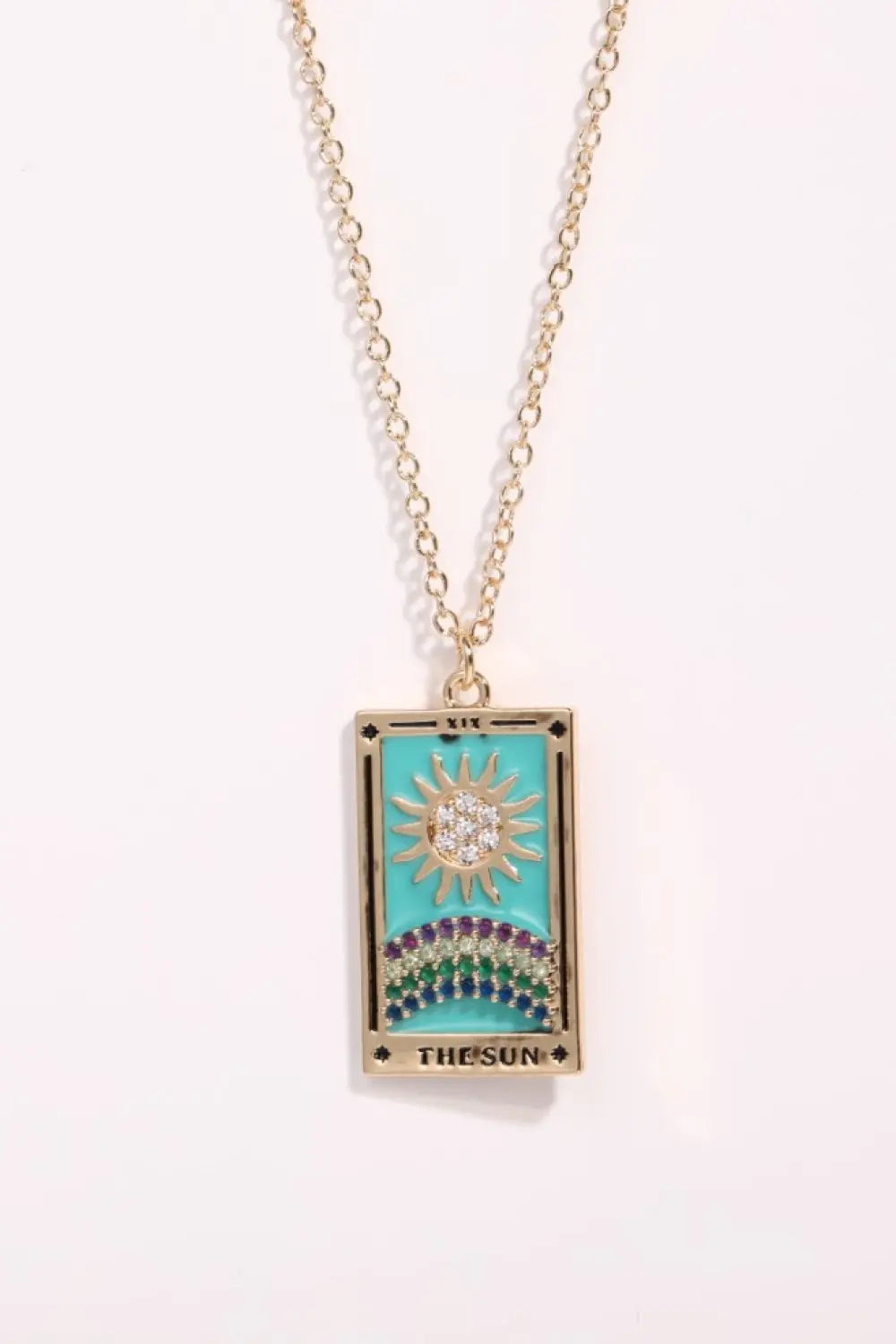 Lovcia Tarot Card Pendant Stainless Steel Necklace-Necklaces-Sun-One Size-Sun