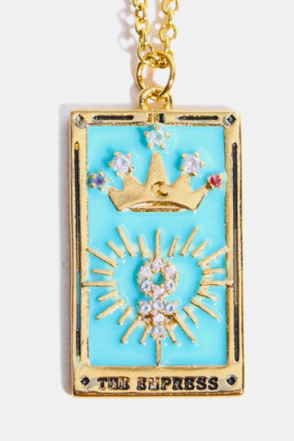 Lovcia Tarot Card Pendant Stainless Steel Necklace-Necklaces-THE WHEEL Printed-One Size-THE WHEEL Printed