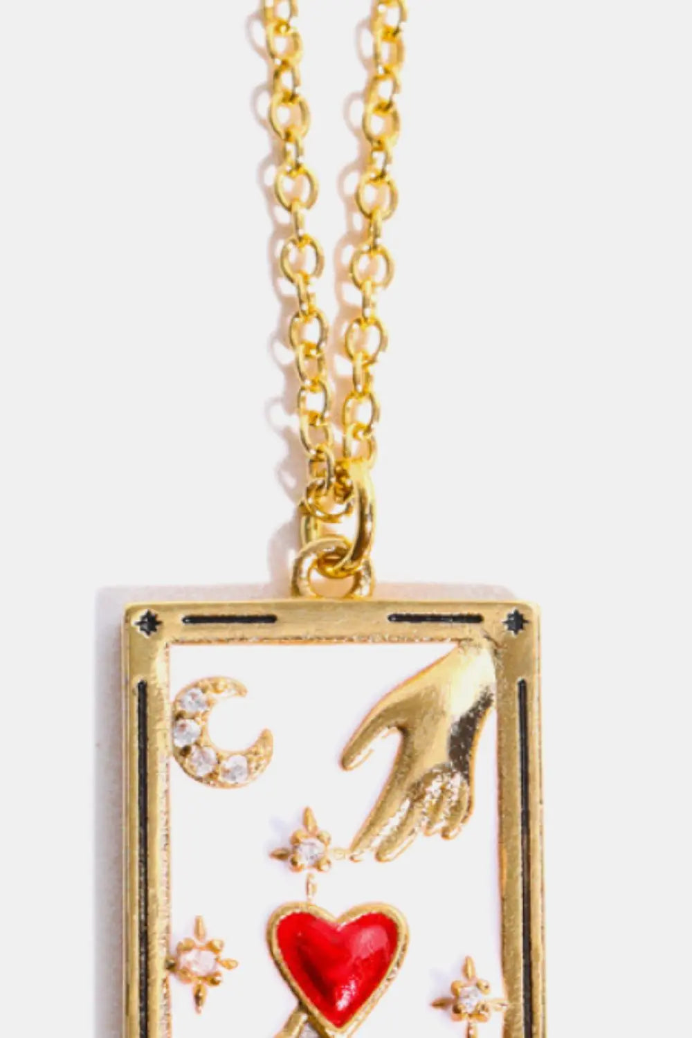 Lovcia Tarot Card Pendant Stainless Steel Necklace-Necklaces-THE WHEEL Printed-One Size-THE WHEEL Printed