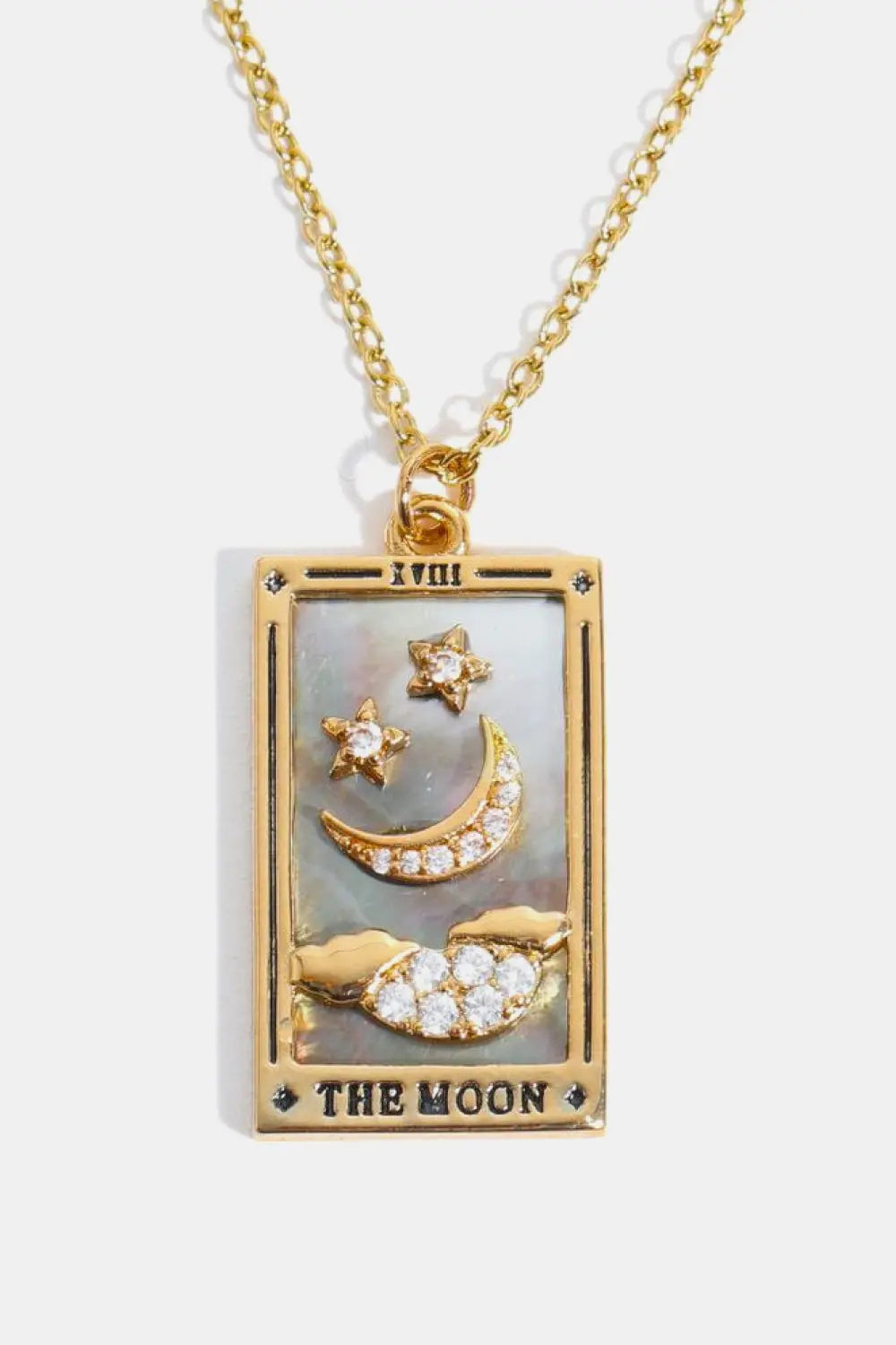 Lovcia Tarot Card Pendant Stainless Steel Necklace-Necklaces-THE WHEEL Printed-One Size-THE WHEEL Printed