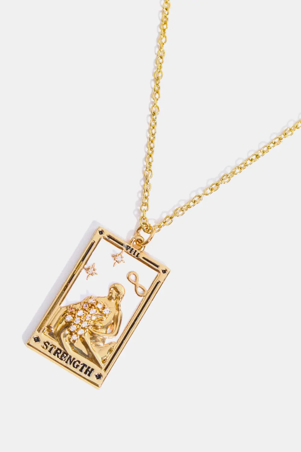 Lovcia Tarot Card Pendant Stainless Steel Necklace-Necklaces-THE WHEEL Printed-One Size-THE WHEEL Printed