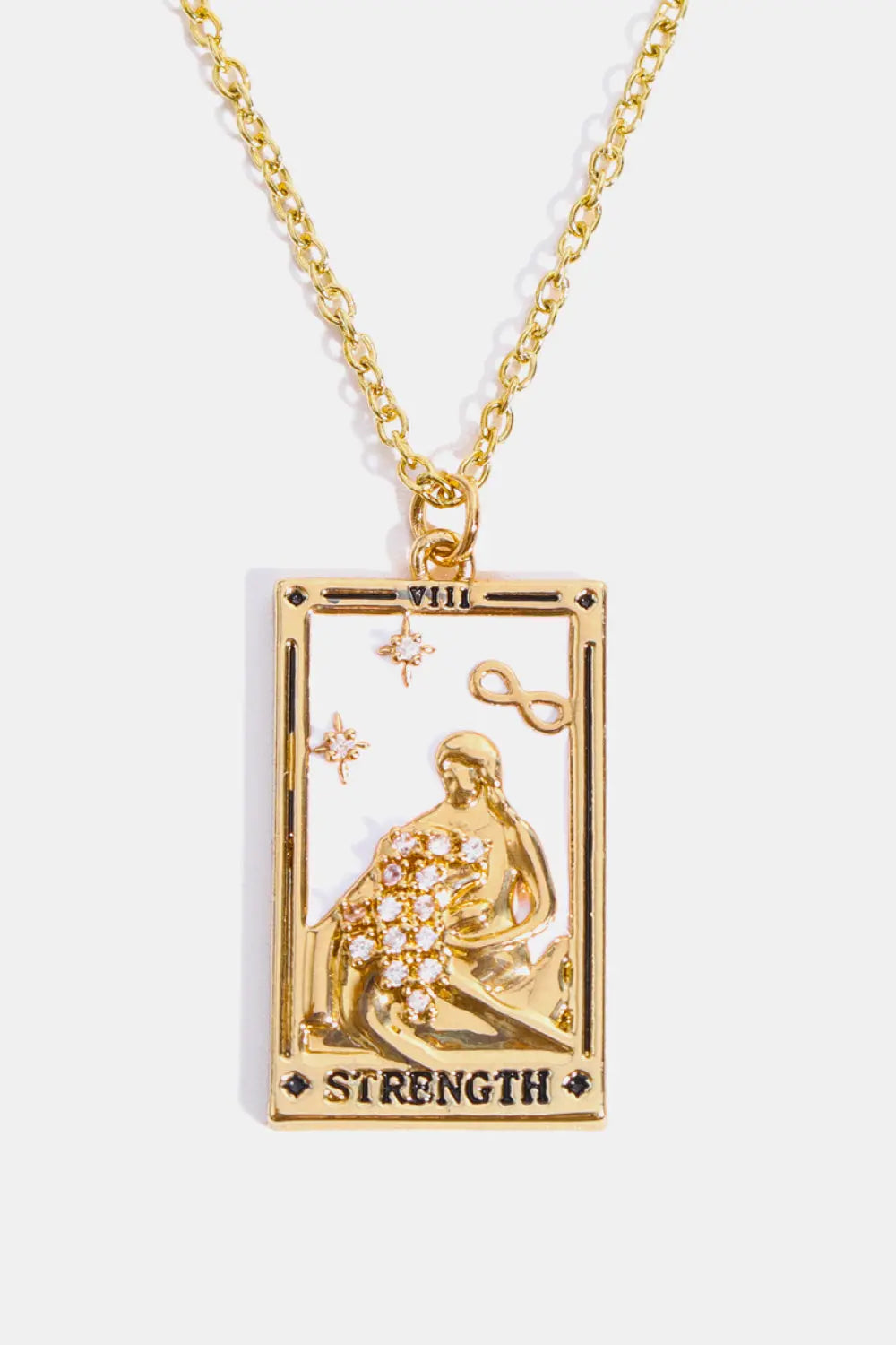 Lovcia Tarot Card Pendant Stainless Steel Necklace-Necklaces-THE WHEEL Printed-One Size-THE WHEEL Printed