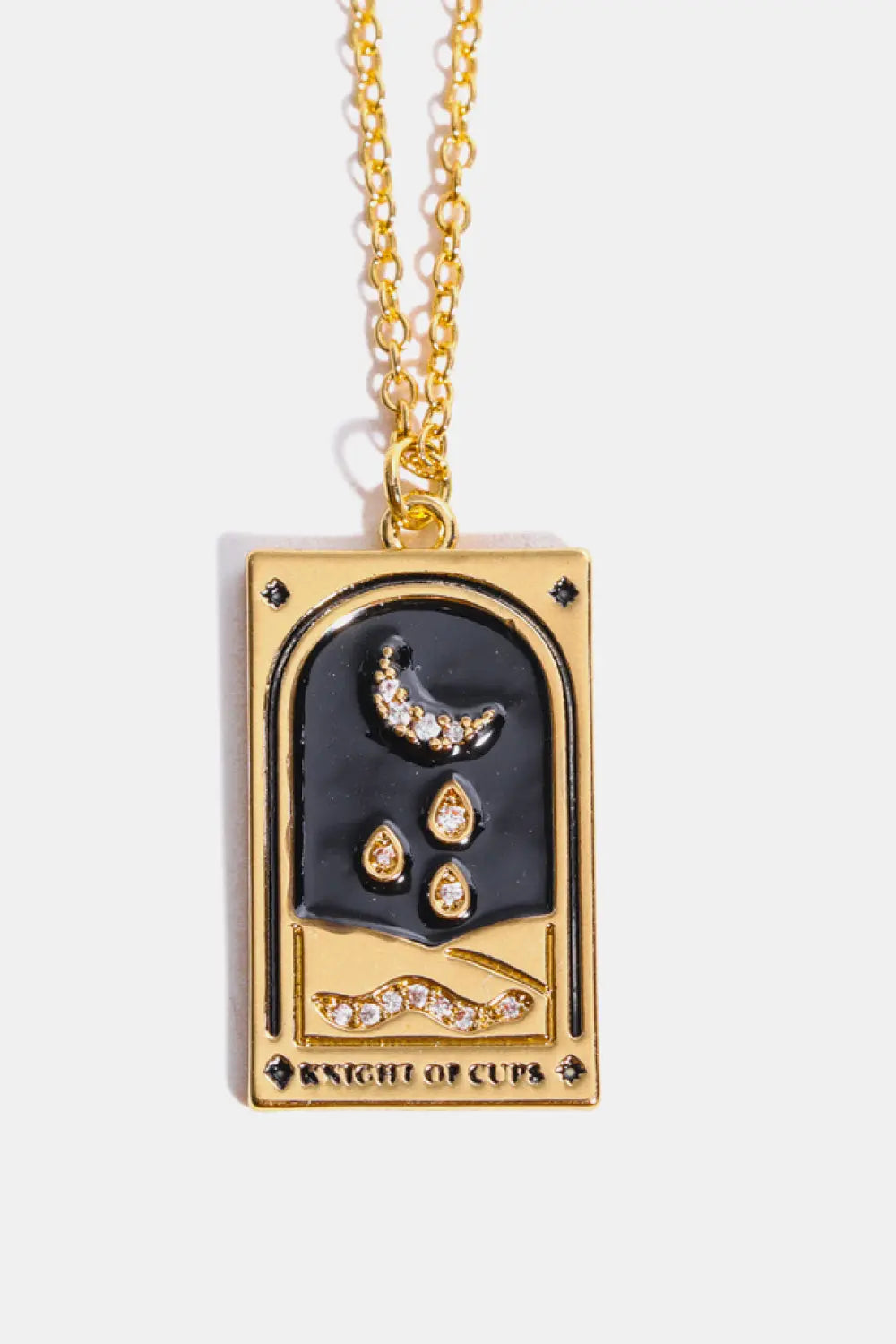 Lovcia Tarot Card Pendant Stainless Steel Necklace-Necklaces-THE WHEEL Printed-One Size-THE WHEEL Printed