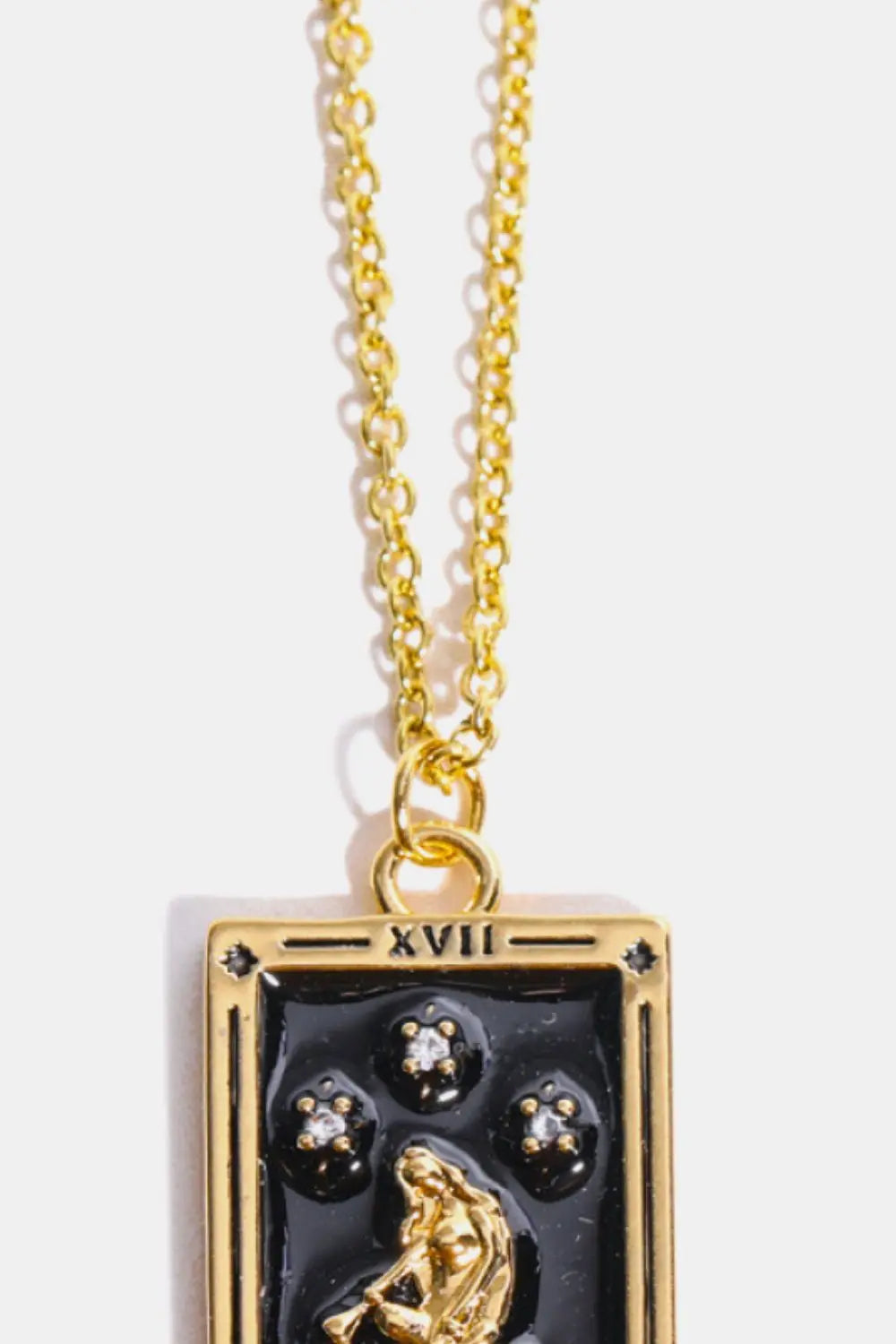 Lovcia Tarot Card Pendant Stainless Steel Necklace-Necklaces-THE WHEEL Printed-One Size-THE WHEEL Printed