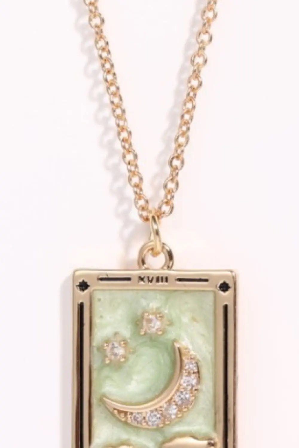 Lovcia Tarot Card Pendant Stainless Steel Necklace-Necklaces-THE WHEEL Printed-One Size-THE WHEEL Printed