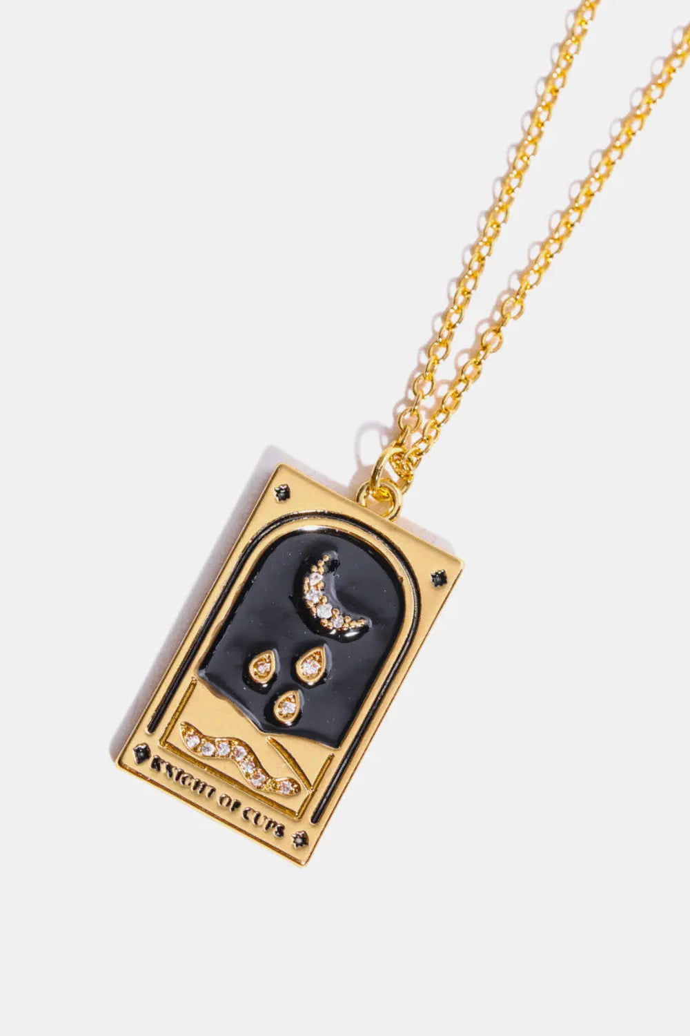 Lovcia Tarot Card Pendant Stainless Steel Necklace-Necklaces-THE WHEEL Printed-One Size-THE WHEEL Printed
