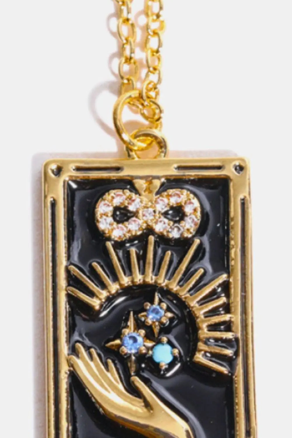 Lovcia Tarot Card Pendant Stainless Steel Necklace-Necklaces-THE WHEEL Printed-One Size-THE WHEEL Printed