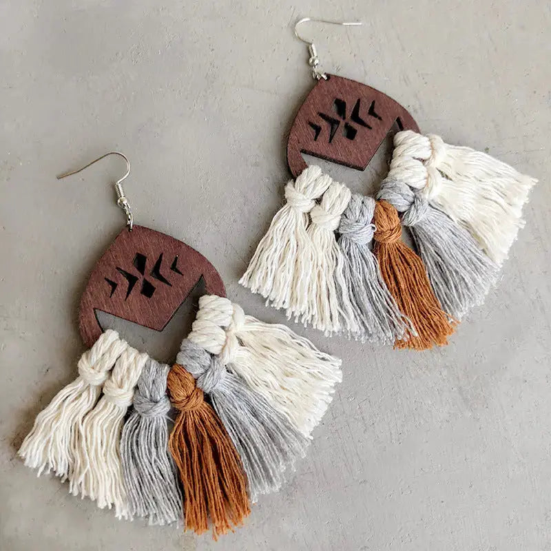 Lovcia Tassel Detail Drop Earrings-Earrings-Style A-One Size-Style A