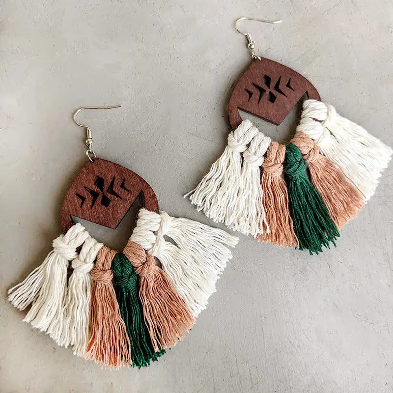Lovcia Tassel Detail Drop Earrings-Earrings-Style A-One Size-Style A