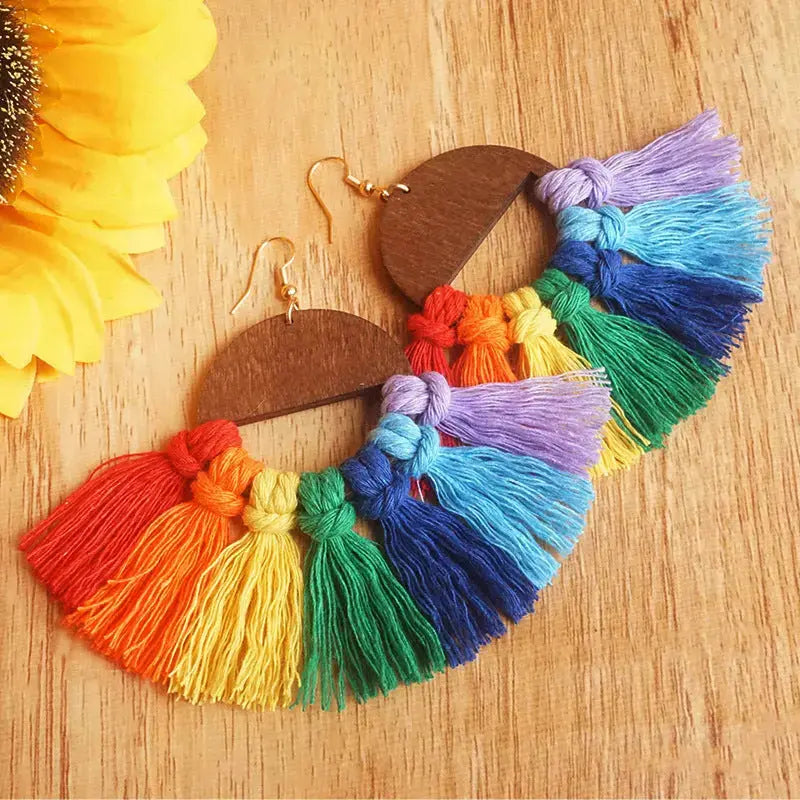 Lovcia Tassel Detail Drop Earrings-Earrings-Style A-One Size-Style A