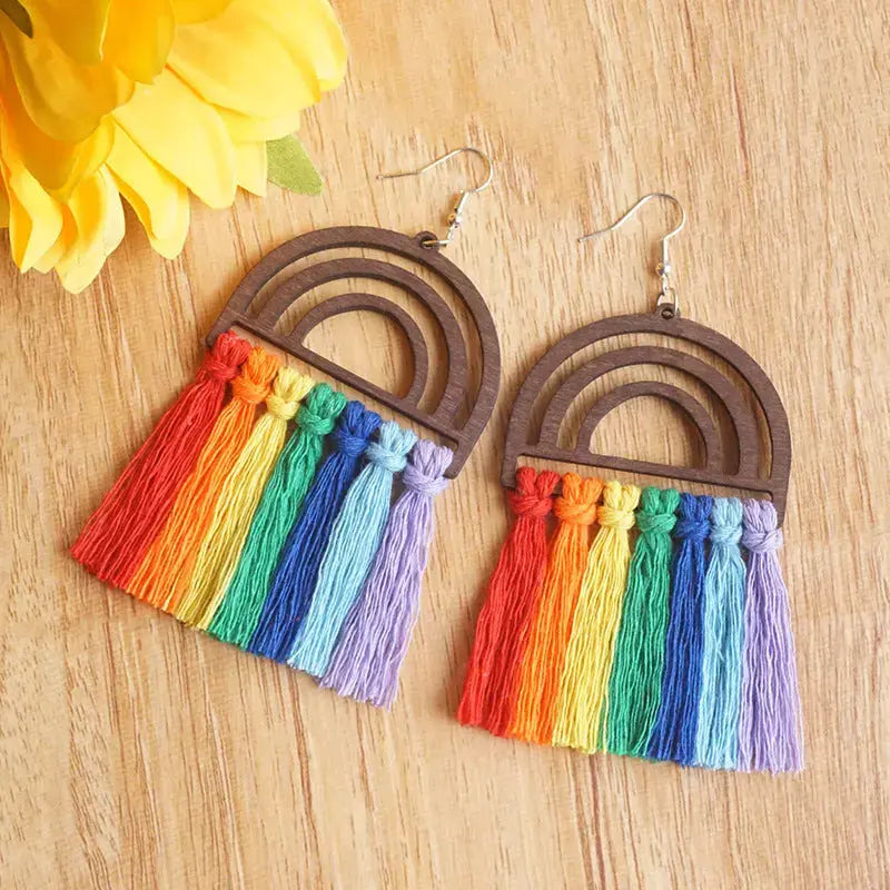 Lovcia Tassel Detail Drop Earrings-Earrings-Style A-One Size-Style A