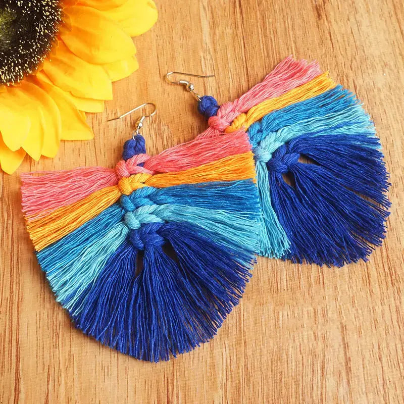 Lovcia Tassel Detail Drop Earrings-Earrings-Style A-One Size-Style A